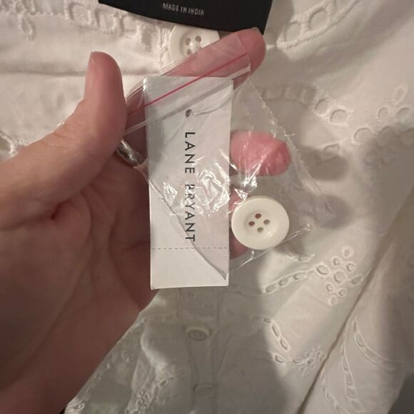 NWT Lane Bryant White Eyelet Top Plus Size 20 - Picture 4 of 7